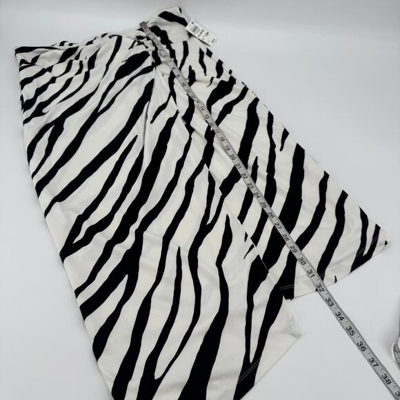INC International Concepts Women Midi Twist Skirt Zebra Print Black White XL - Picture 12 of 12